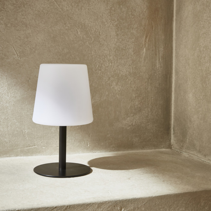 Lot de 2 lampes LED à poser de 28cm noire - Lampes de table décorative lumineuse. Ø 16cm