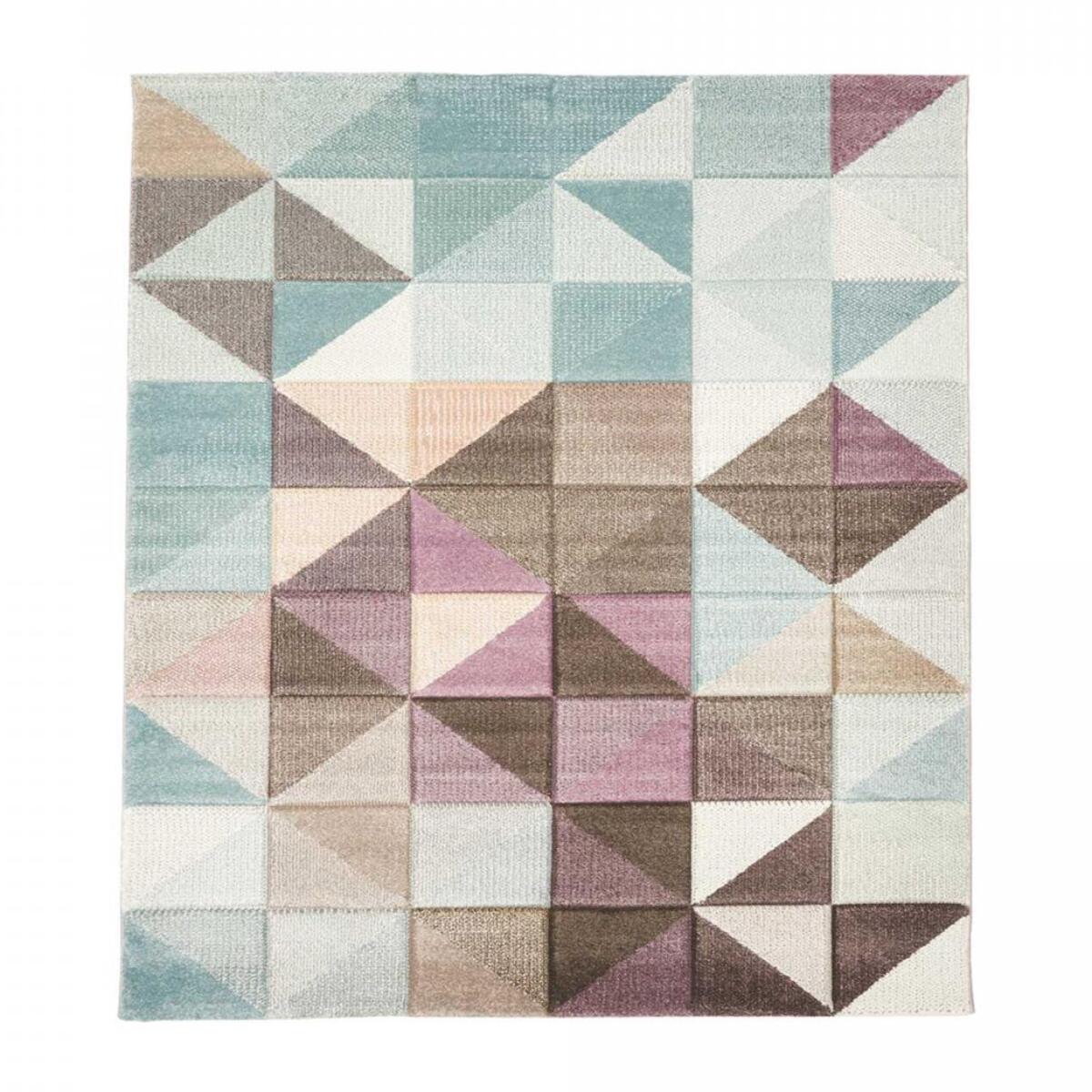 Petit tapis géométrique aux couleurs pastel