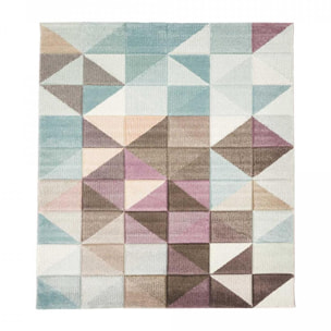 Petit tapis géométrique aux couleurs pastel