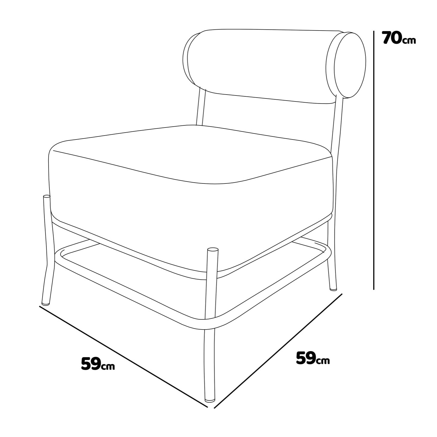 Nara - Poltrona di design in metallo e velluto a coste