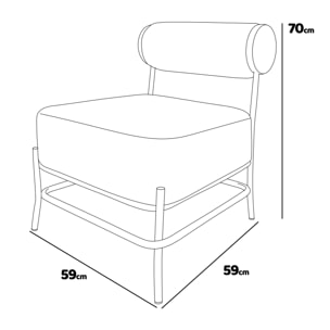 Nara - Poltrona di design in metallo e velluto a coste