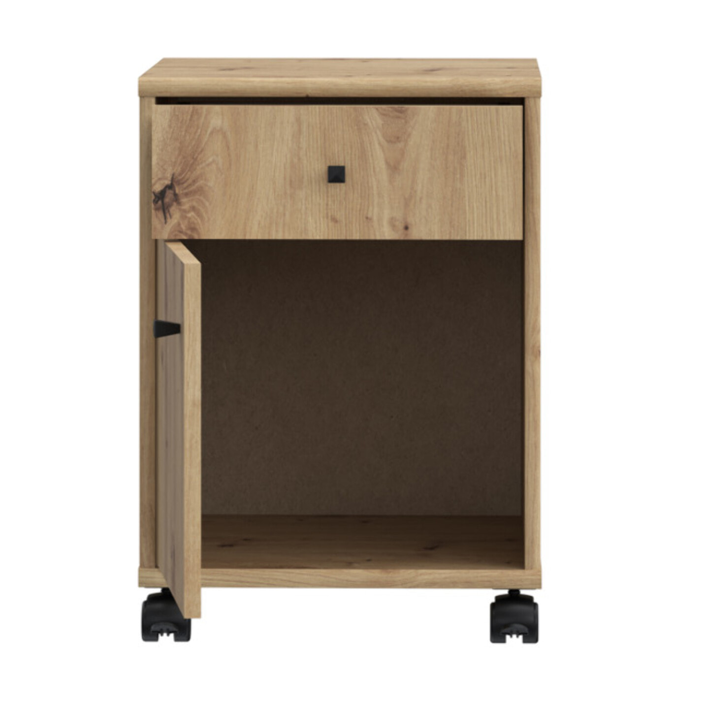 Caisson H. 54 cm avec roulettes et décor chêne artisan - MIA
