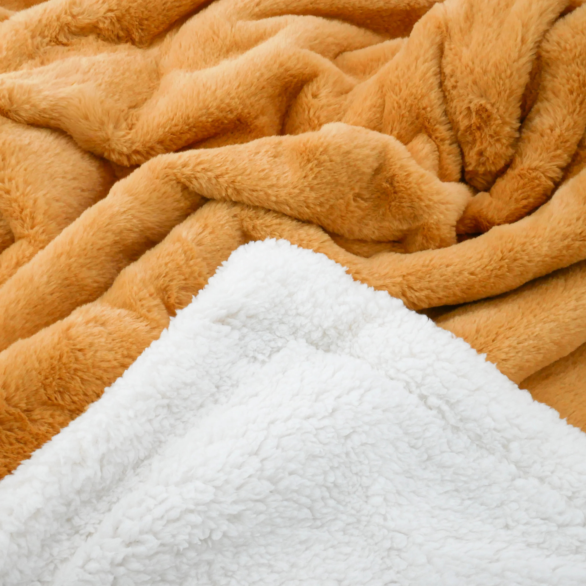 Plaid imitation "Lapin" 130x170cm 610g/m² - Cocoon Camel