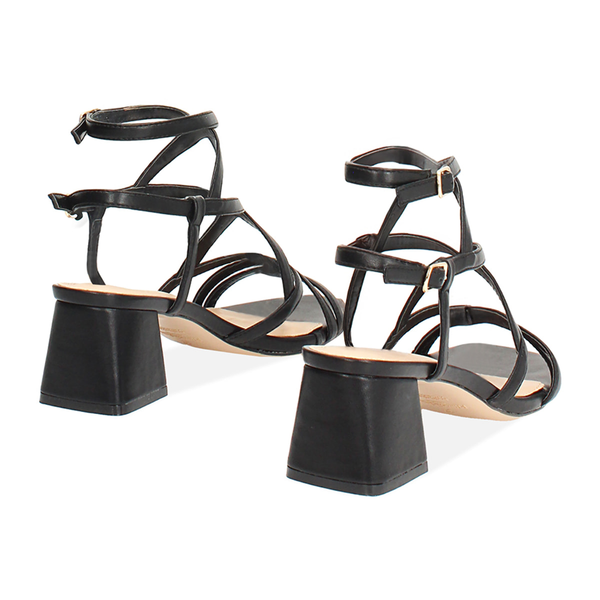 Sandalias negras tacón 5,5 cm