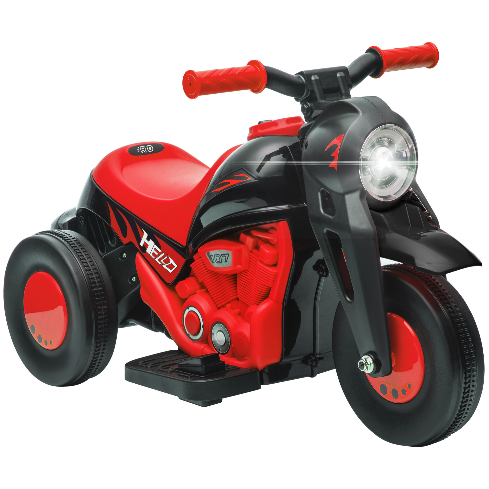 Moto Eléctrica para Niños de +2 Años Moto de Batería para Niños 6V con Función de Soplar Burbujas Faros Música Moto para Niños con Velocidad 3 km/h Carga 30 kg Rojo