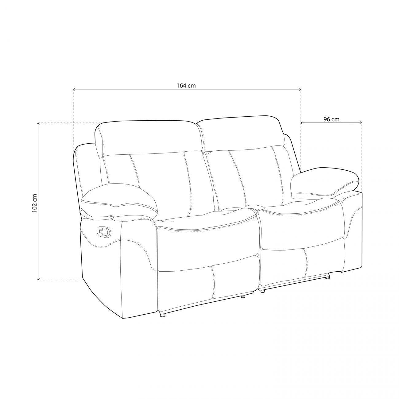 Sofá relax 2 plazas Nellie Cemento