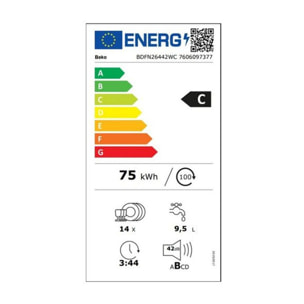 Lave vaisselle 60 cm BEKO BDFN26442WC