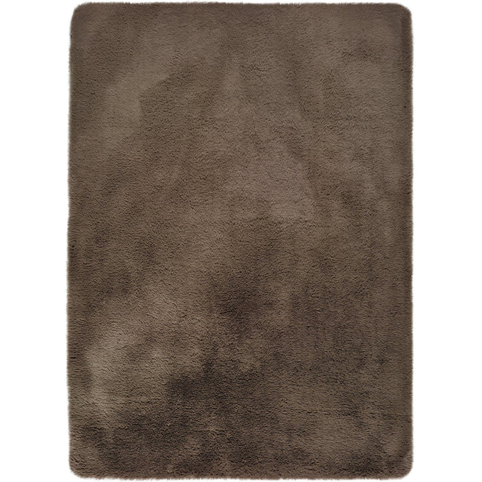 ALPACA Alfombra shaggy lisa en color visón, varias medidas disponibles
