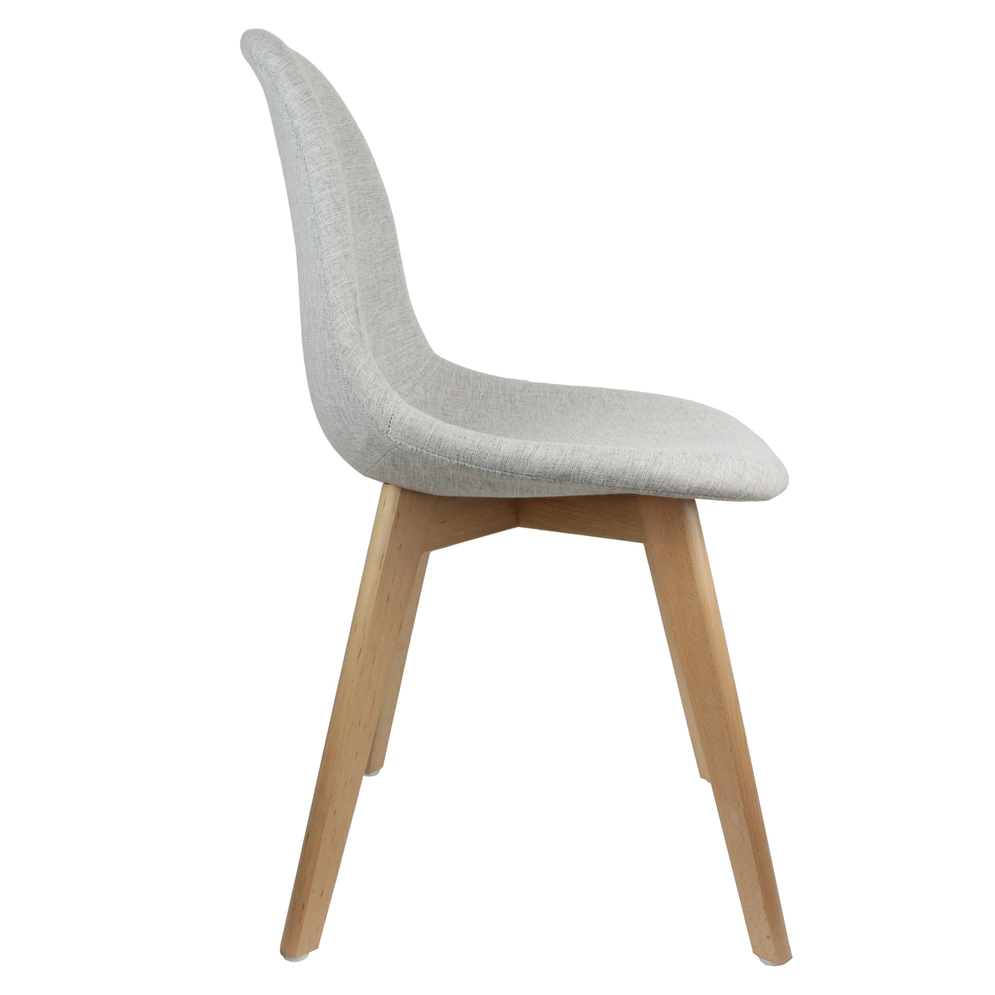 Chaise Scandinave En Tissu Grise - Lot De 2