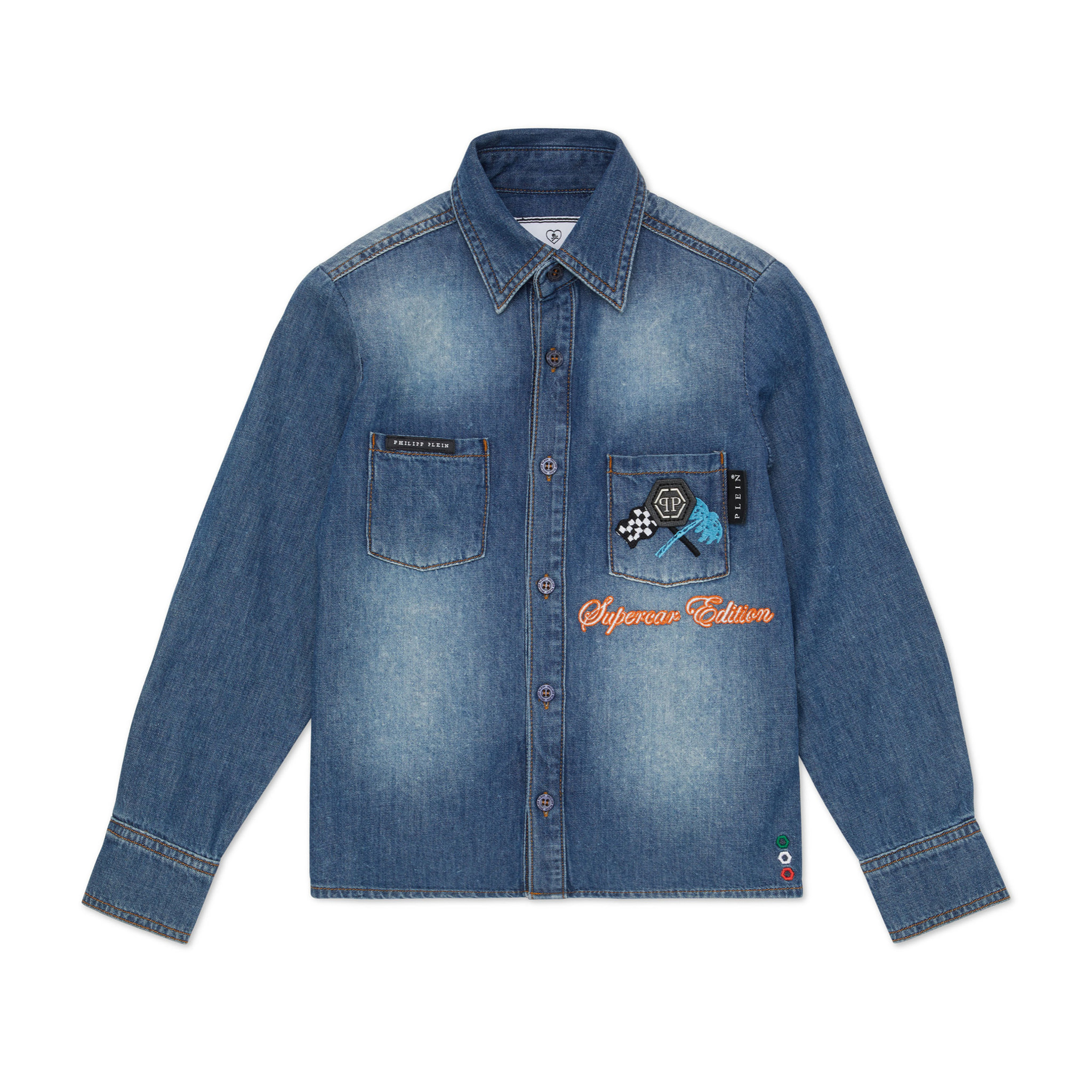 PHILIPP PLEIN Denim Shirt Ls RACING