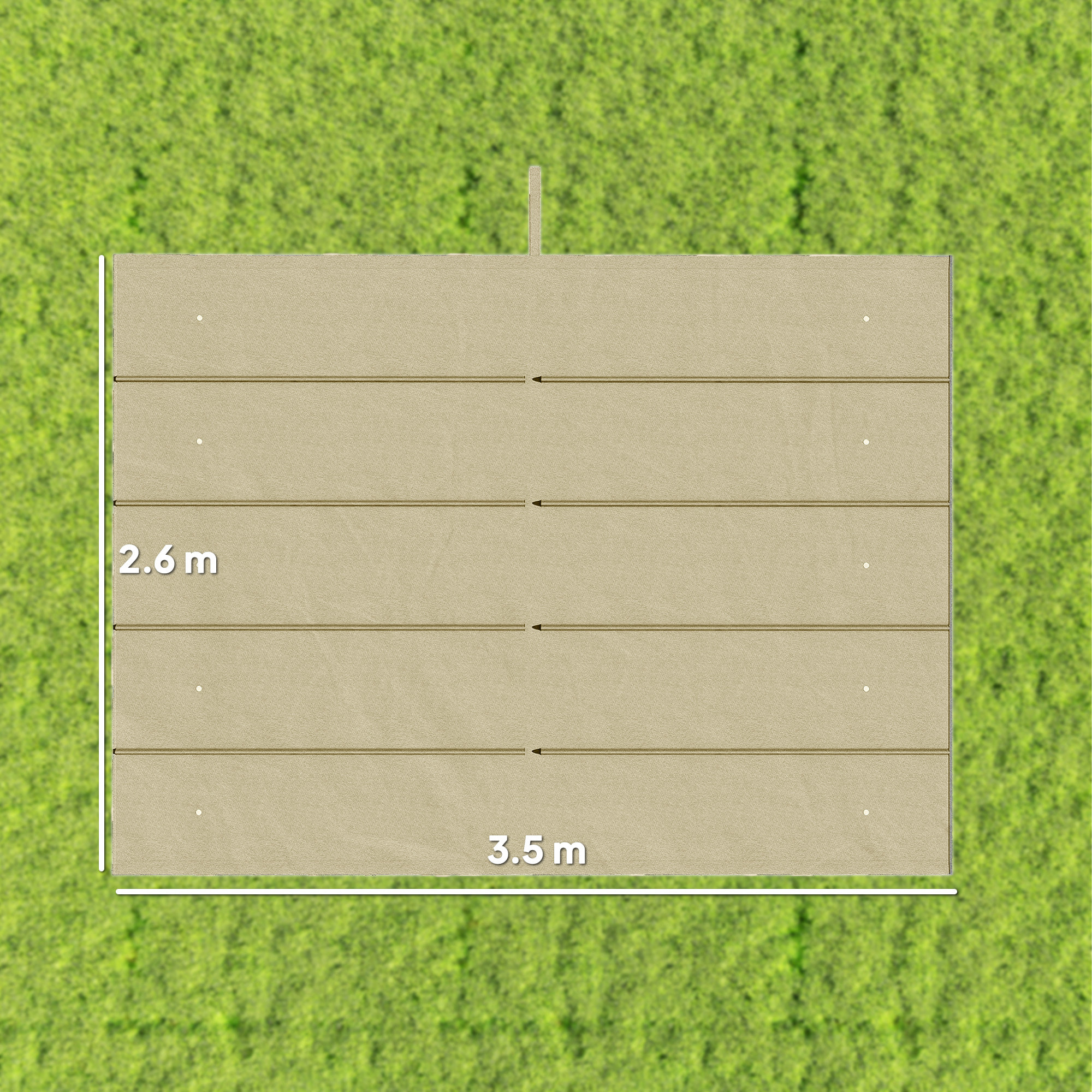 Techo de Pérgola 3,5x2,6 m, Techo de Repuesto Retráctil para Marco de Pérgola de 4x3 m, UV30+, Toldo de Tela Solo para Cenador Jardín con 10 Orificios de Drenaje, Beige