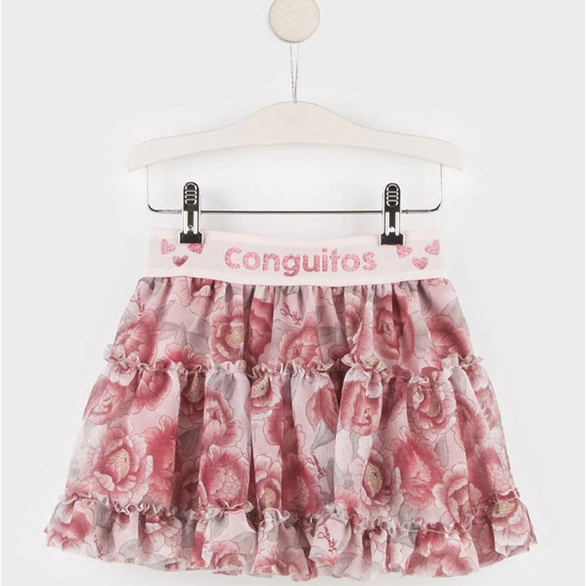 Falda de Niña con Logo Cintura en Multicolor