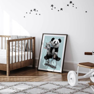 Affiche enfant amis à bicyclette  Affiche seule