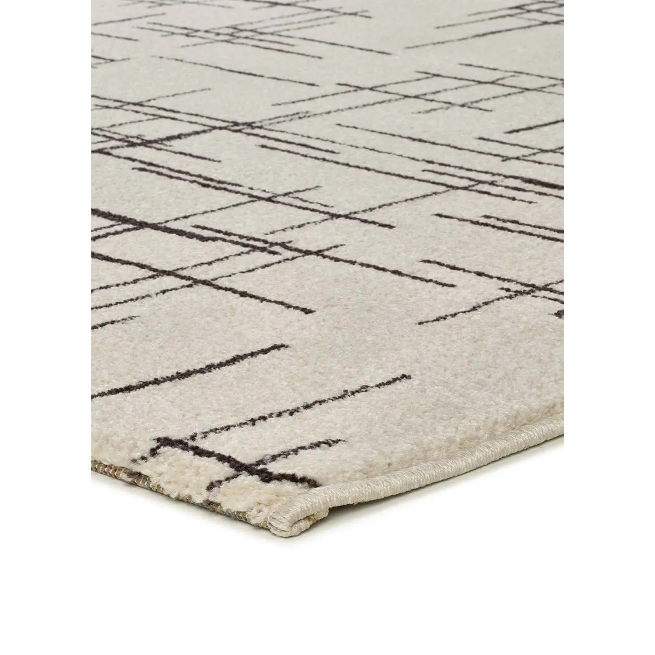 RETRO Alfombra pelo corto con diseño geométrico en blanco y negro, varias medidas disponibles.