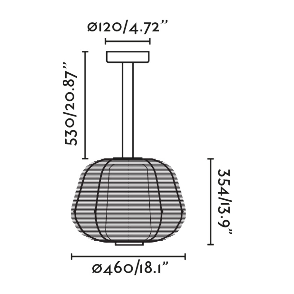 NARA M Suspension fixe brun rouille 1xE27