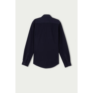 Camicia Uomo 1 Bottone Button Down Slim Cotone/Poliestere Blu