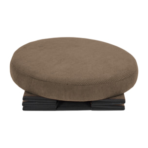 Coffre Pouf Pliable - HOME DECO FACTORY - Jules - Côtelé - Taupe
