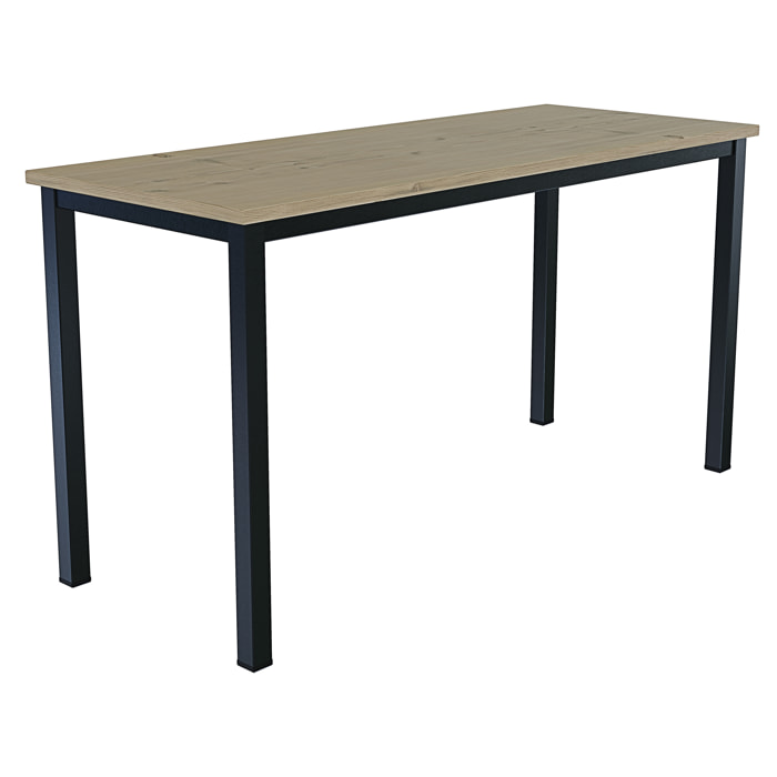 Scrivania Tavolo Da Computer PC In Legno Gambe In Metallo Scrittoio Desk Ufficio Studio Cameretta Soggiorno Design Moderno 138x55x73 Cm Nero E Rovere