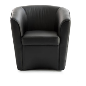 Poltrona Annaluna, Poltrona da salotto, 100% Made in Italy, Poltroncina relax in ecopelle, Cm 70x60h74, Nero