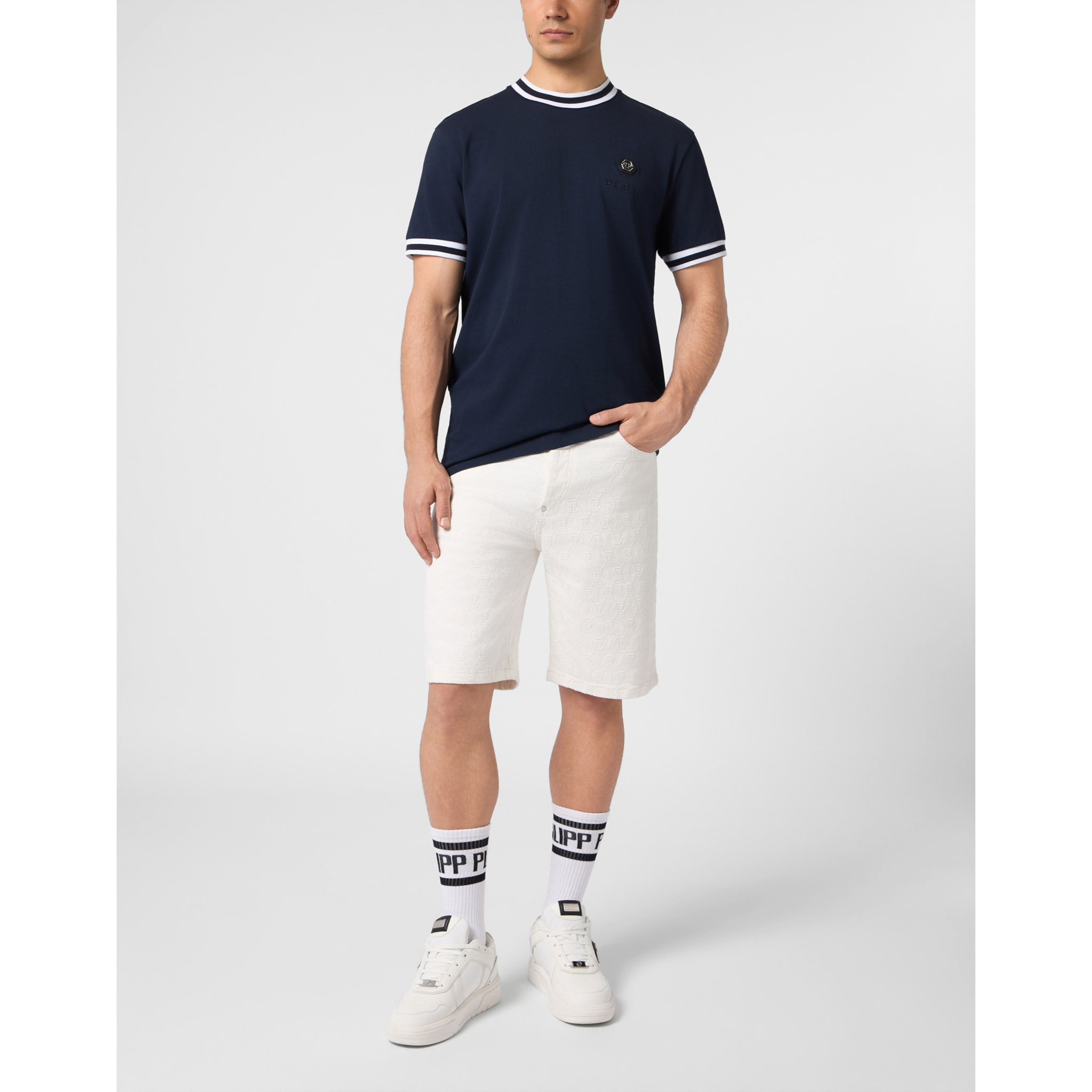 PHILIPP PLEIN Formentera Fit Shorts Embroidery Monogram