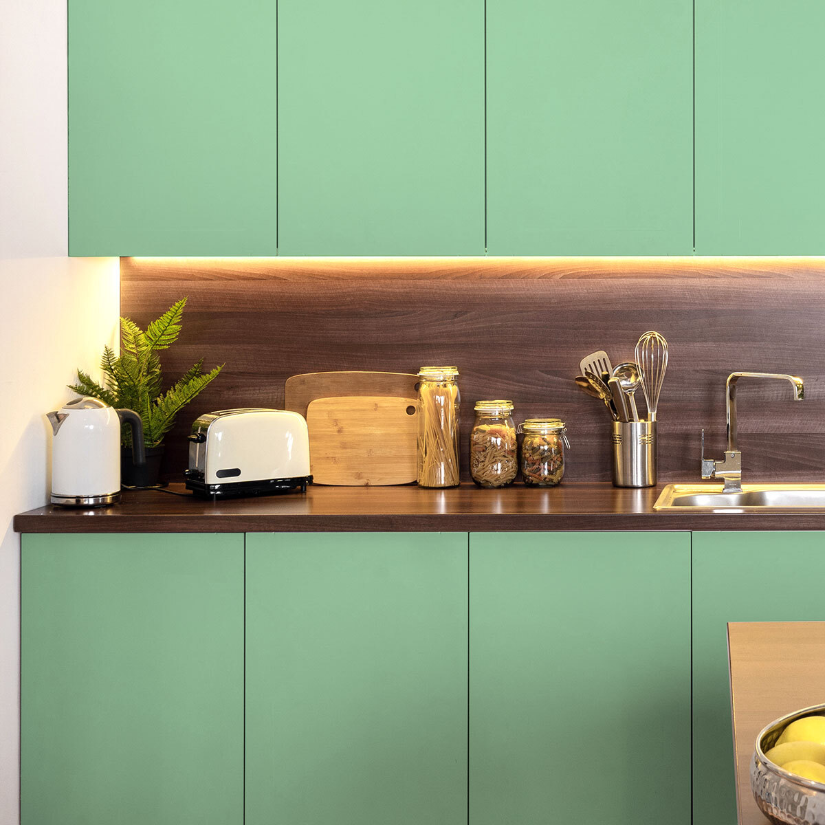 Rouleau adhésif décoratif Vinyle au Mètre - Menthe - Sticker Lavable Imperméable Mur Cuisine Meubles