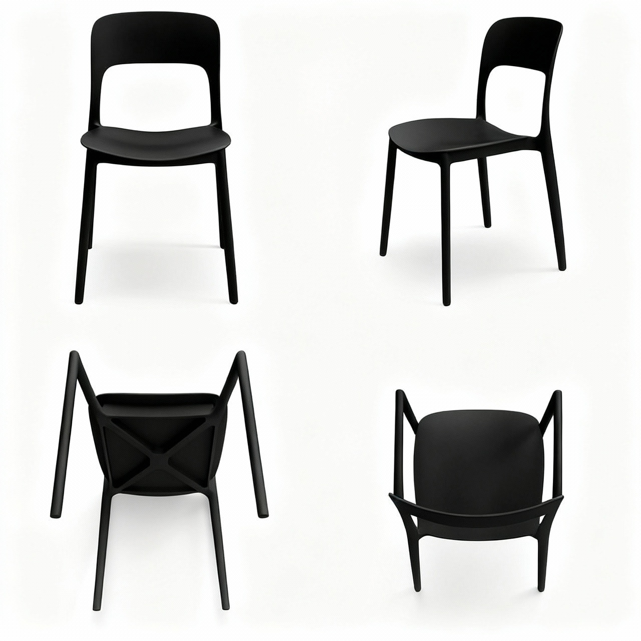 Set 4 Sedie Da Giardino In Polipropilene Impilabili Leggere E Resistenti Ideali Per Esterni Terrazze Giardini Bar Dehors Ristoranti Nero