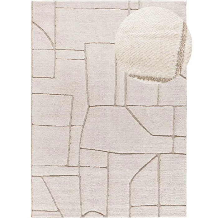 DIENA Alfombra étnica con relieve en color blanco, varias medidas disponibles.