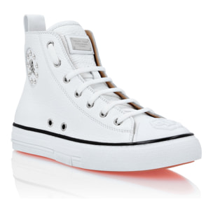 PHILIPP PLEIN Leather Hi-Top Sneakers Megastar