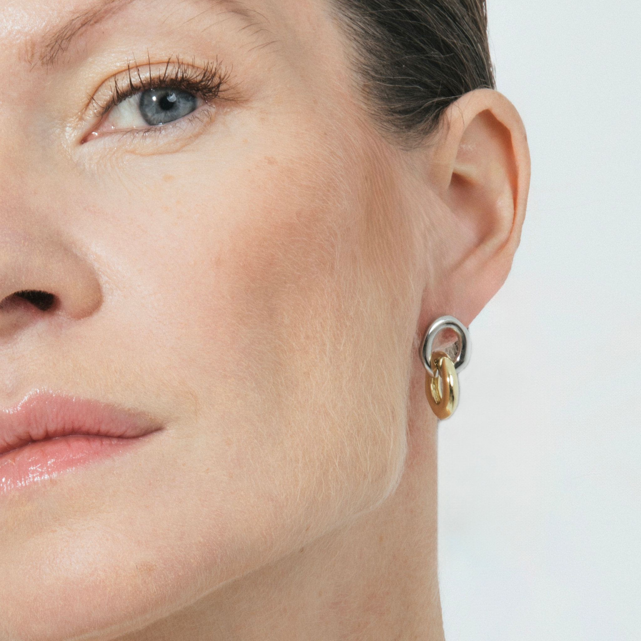 Pendientes acabado en rodio, Oro Amarillo y Rosa de 18K