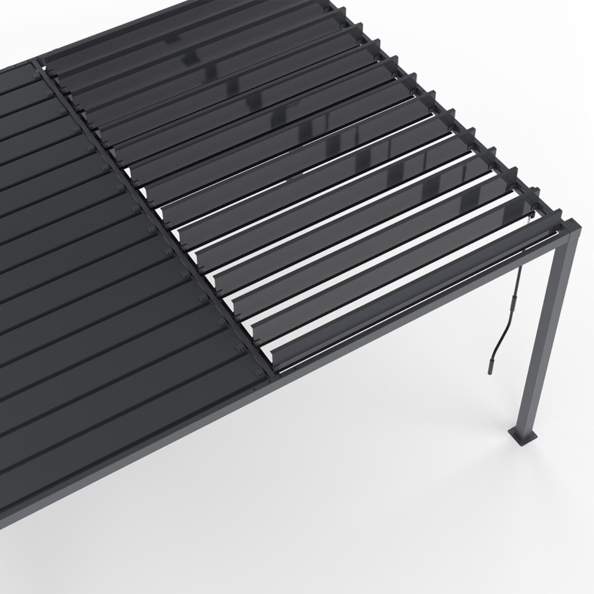 Pergola bioclimatique en acier polycarbonate 3x4m avec stores