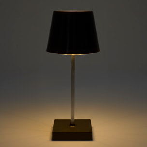 Lampe De Table A Piles Effet Bois H26cm
