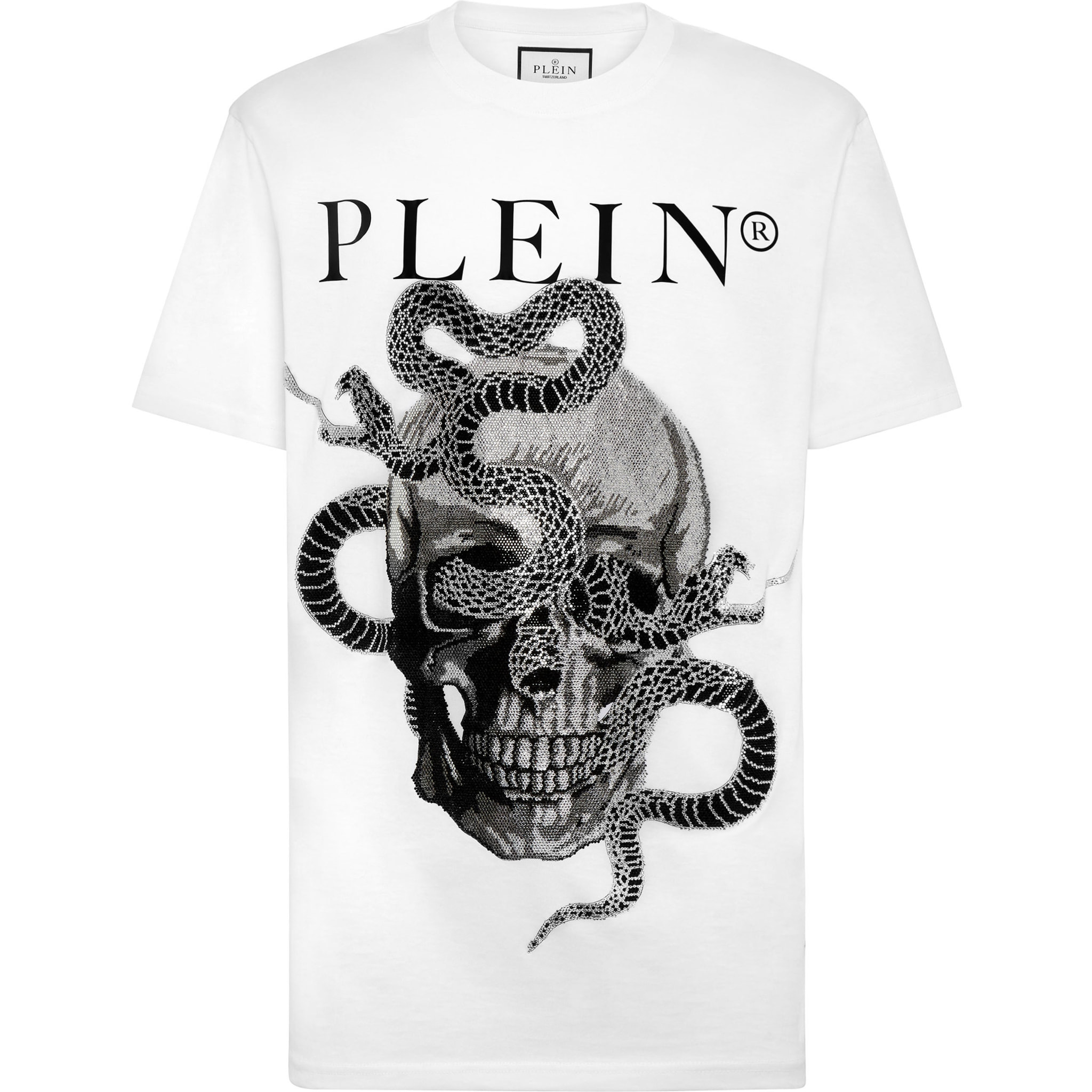 PHILIPP PLEIN Camiseta de cuello redondo y manga corta SNAKE