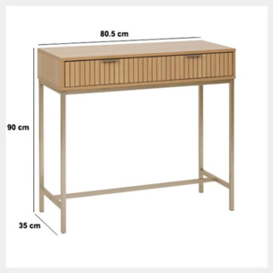 Console "Tasso" L80,5cm effet bois naturel