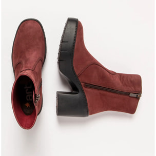 Botines con tacón 1656 NOBUCK BURDEOS/SOFIA color Burdeos