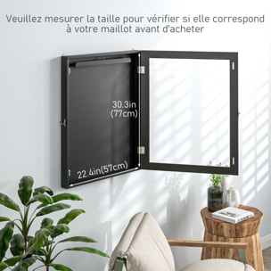 Frame box T-frame cadre pour maillot porte acrylique doublure interne feutre dim. 60L x 7l x 80H cm noir