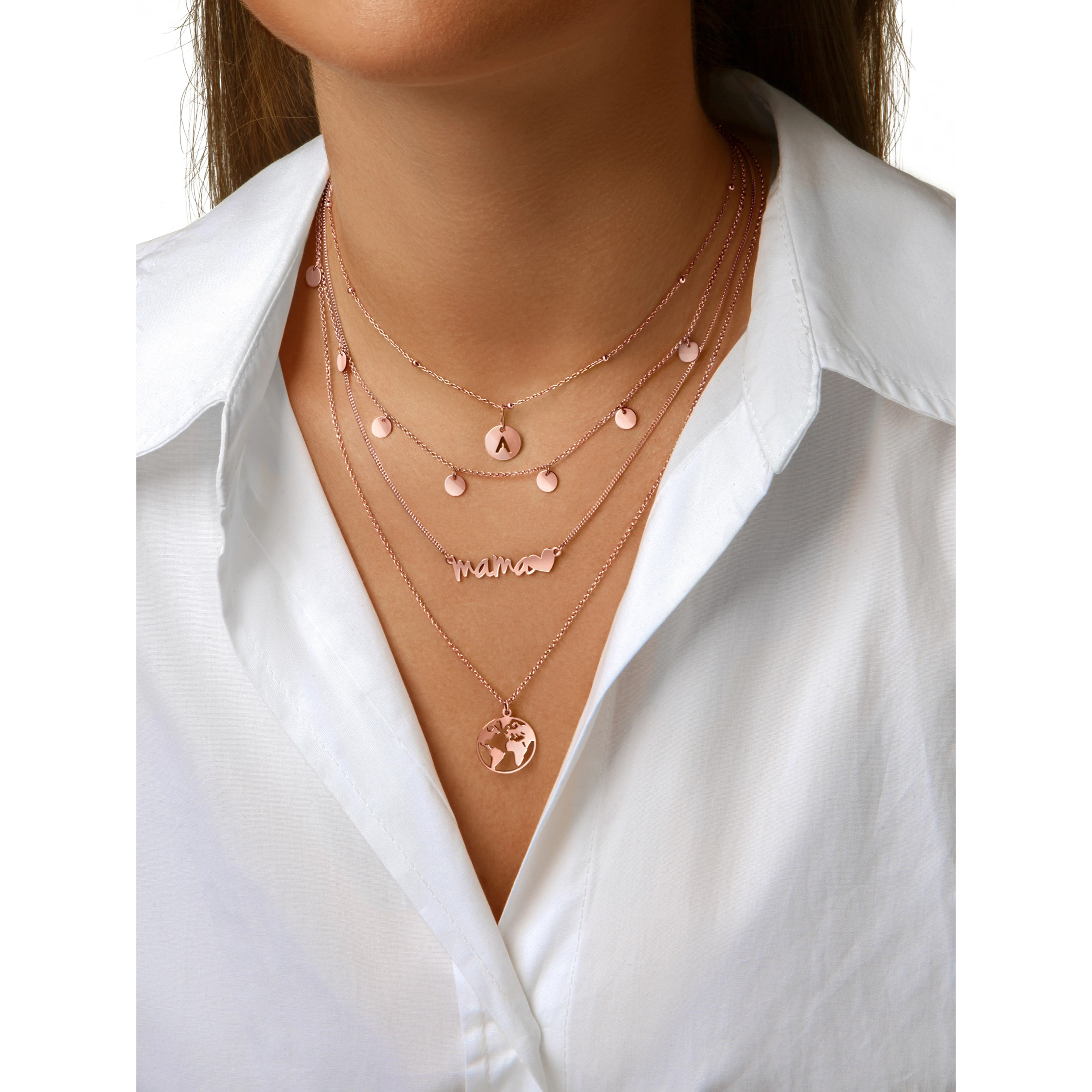 Collana Dots Argento Placcato Oro Rosa