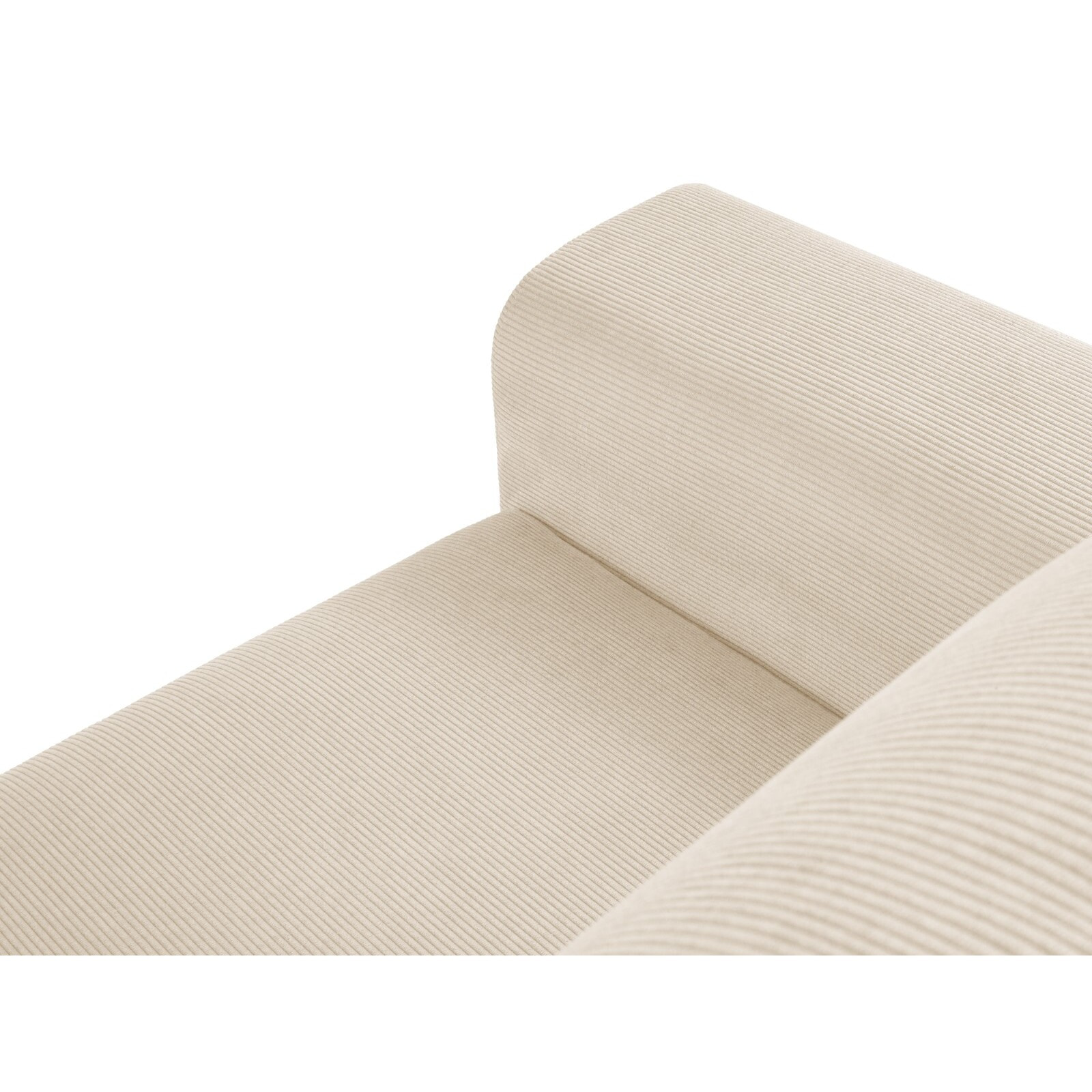 Canapé d'angle droit convertible avec coffre de rangement "Kyoto" 4 places en velours côtelé beige