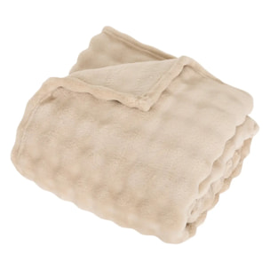 Plaid Zephy 125x150cm effet fausse fourrure beige