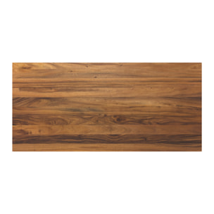 Table rectangulaire 8 personnes en bois de suar et métal 220 cm - Sudirman