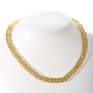 J-Line Collier 6X8mm Cristal Light Jaune