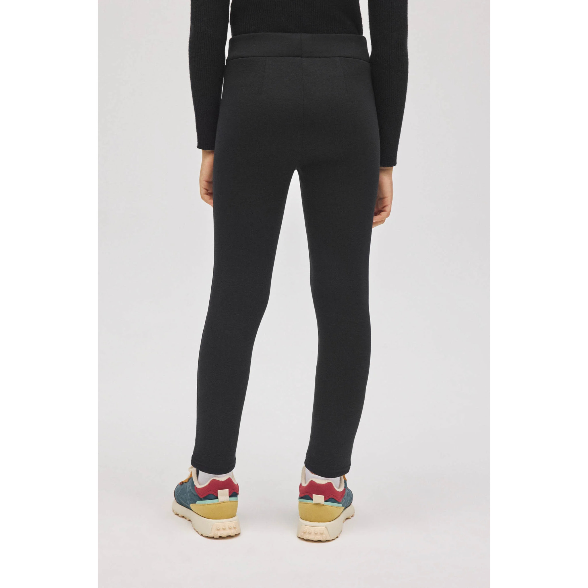 Leggings termici da bambina in pile nero