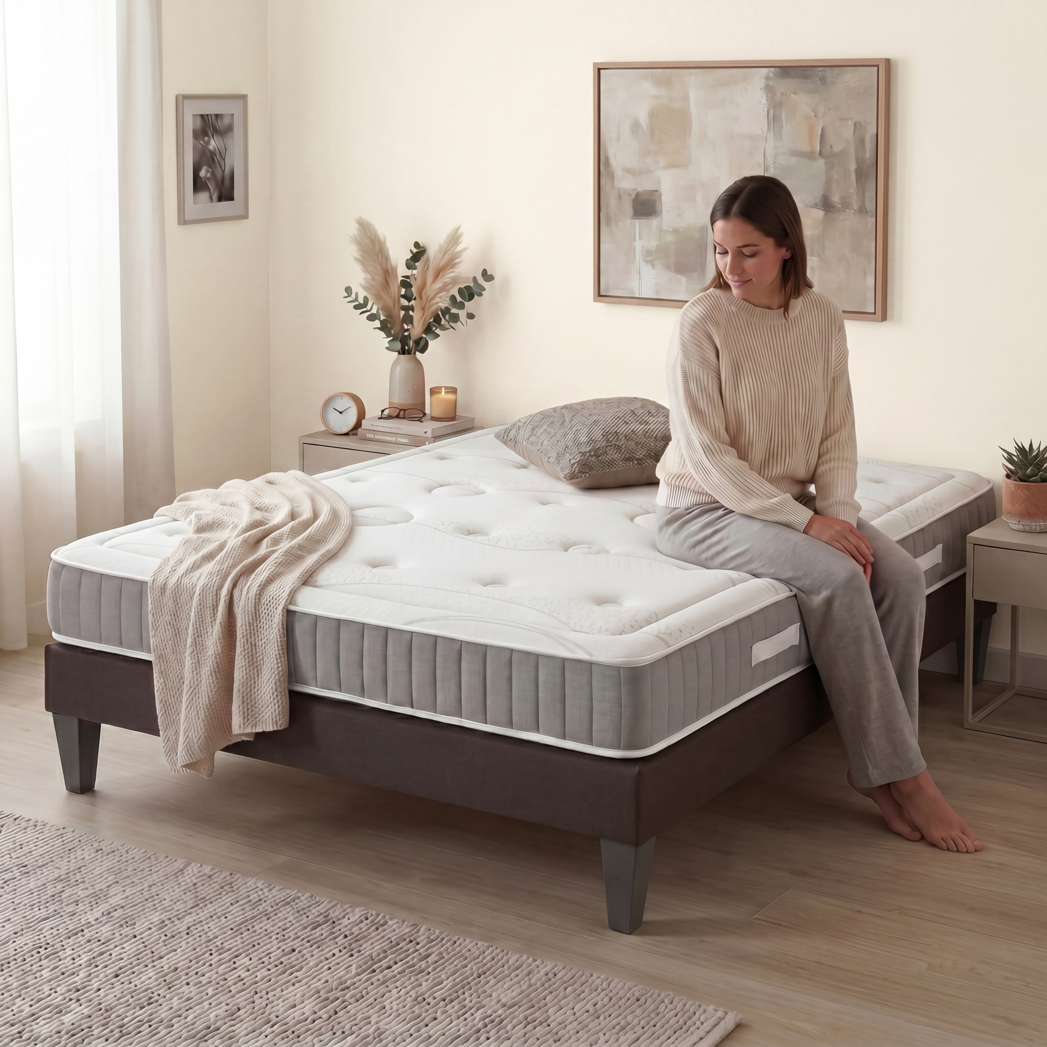 Matelas Intuition, Soutien Ferme, Mémoire de Forme & Mousse Haute 15 cm, Éco-Responsable