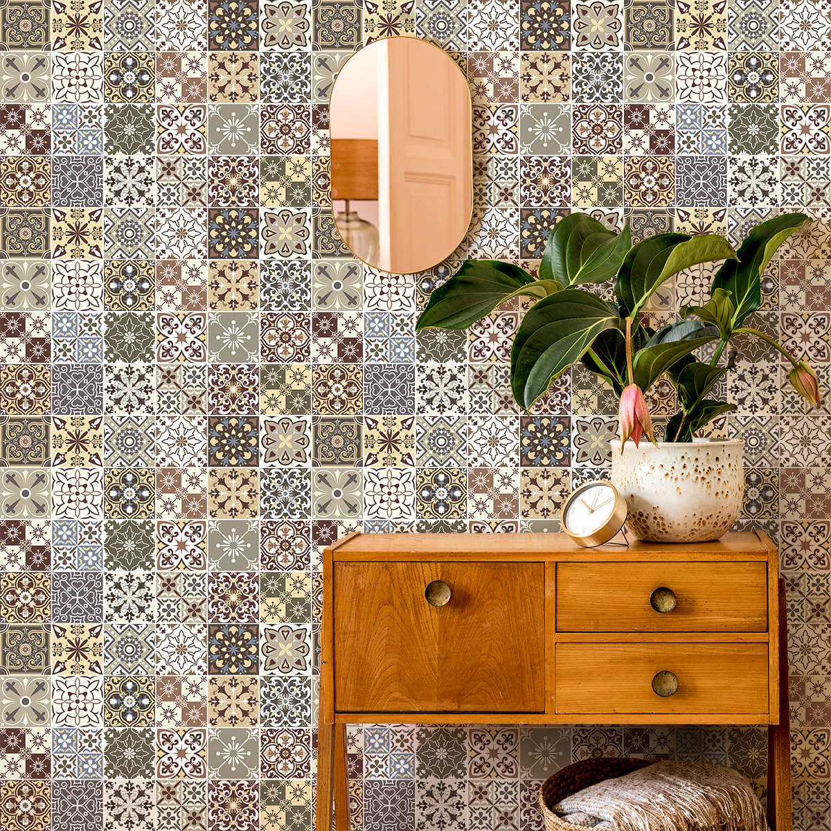Stickers muraux - Sticker Mural Carrelage adhésif Cuisine Salle de Bain - 24 STICKERS CARRELAGES AZULEJOS JAVIERNA