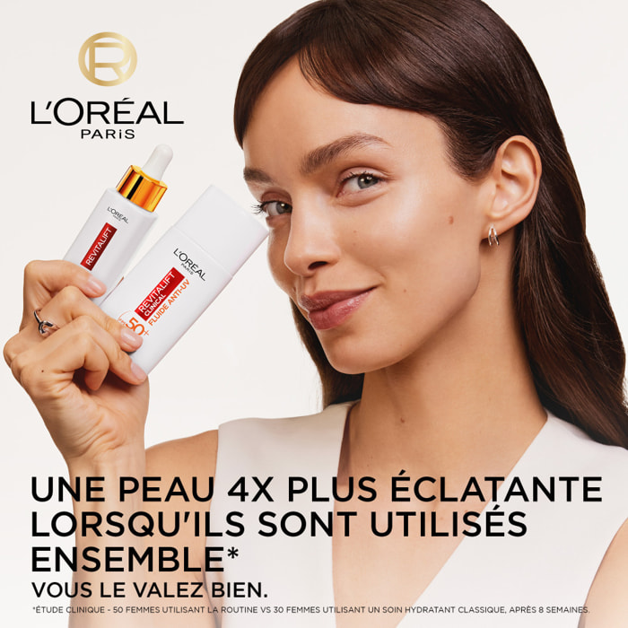 L’Oréal Paris Coffret deux produits Revitalift Clinical Sérum Teint Lumineux Vitamine C 30ml et Fluide Anti-UV FPS 50+ Vitamine