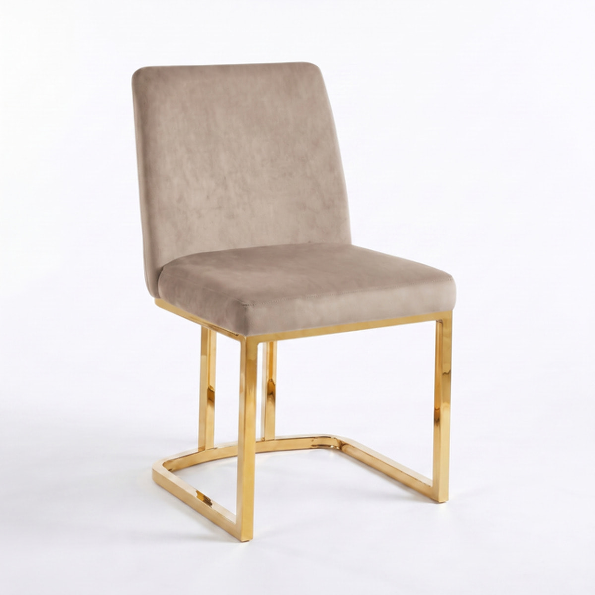 Sedia Imbottita in Effetto Velluto con Gambe Oro, Design Moderno ed Elegante per Sala da Pranzo, Cucina, Soggiorno, Studio e Ufficio