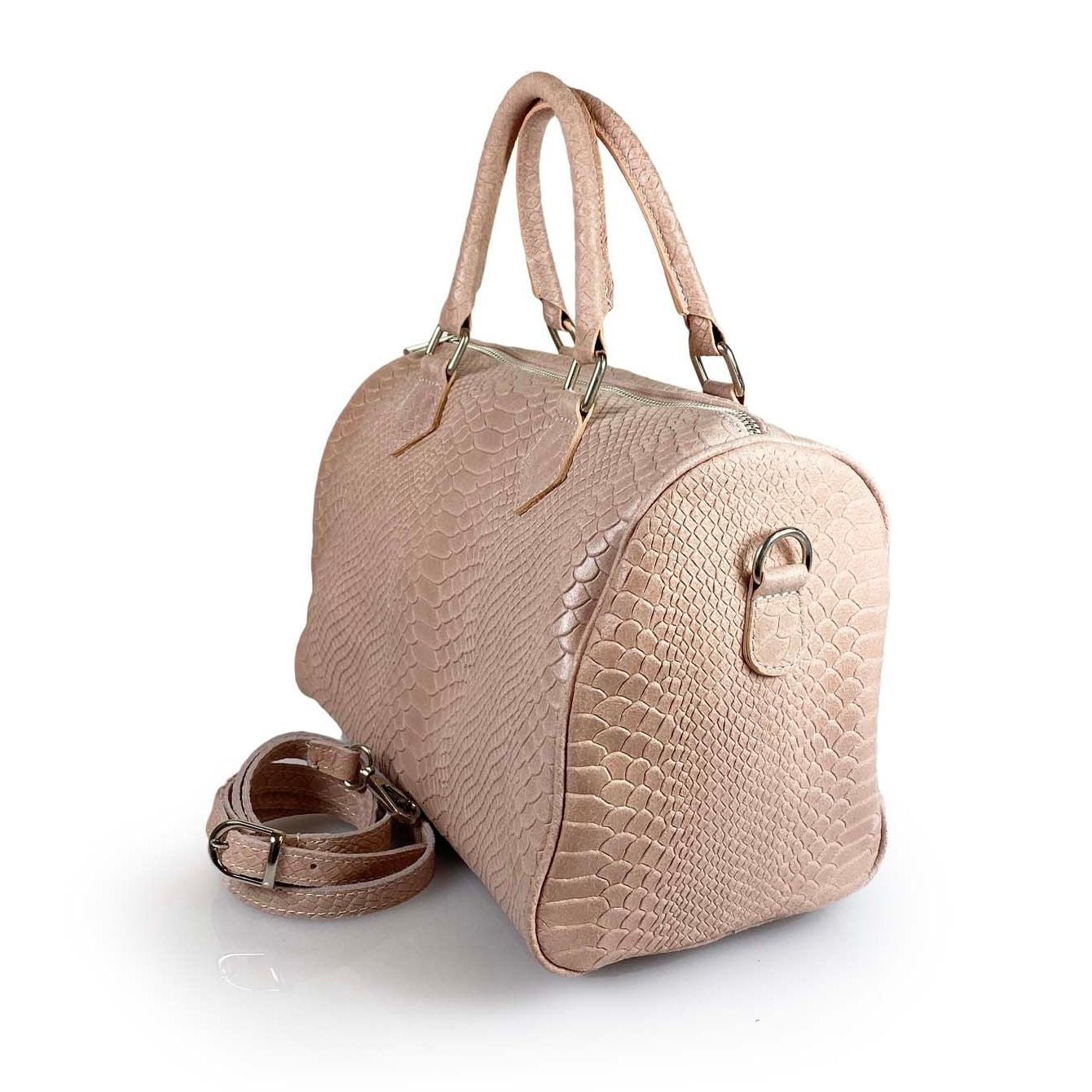 Borse Donna colore Rosa-in pelle Made in Italy 30 X 22 X 17cm