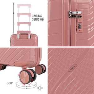 Juego De Maletas Rígidas Pp Itaca Danubio Rosa