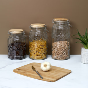 Bocal De Conservation Couvercle En Bois 2.3l