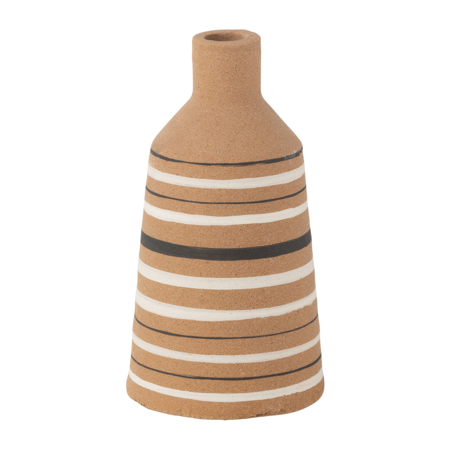 J-Line vase Tukano Lignes Terra - poterie - marron/noir/blanc - medium