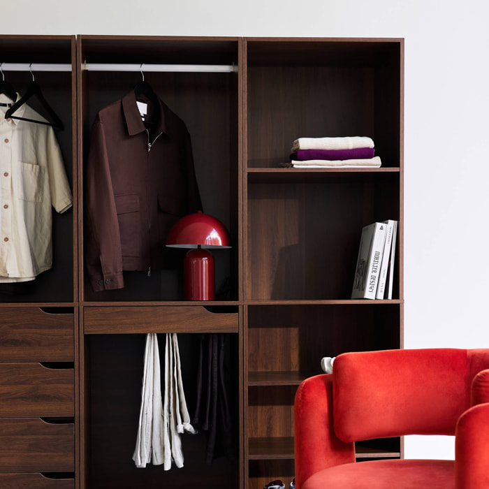 Kit dressing modulable décor bois 4 éléments NEPAL